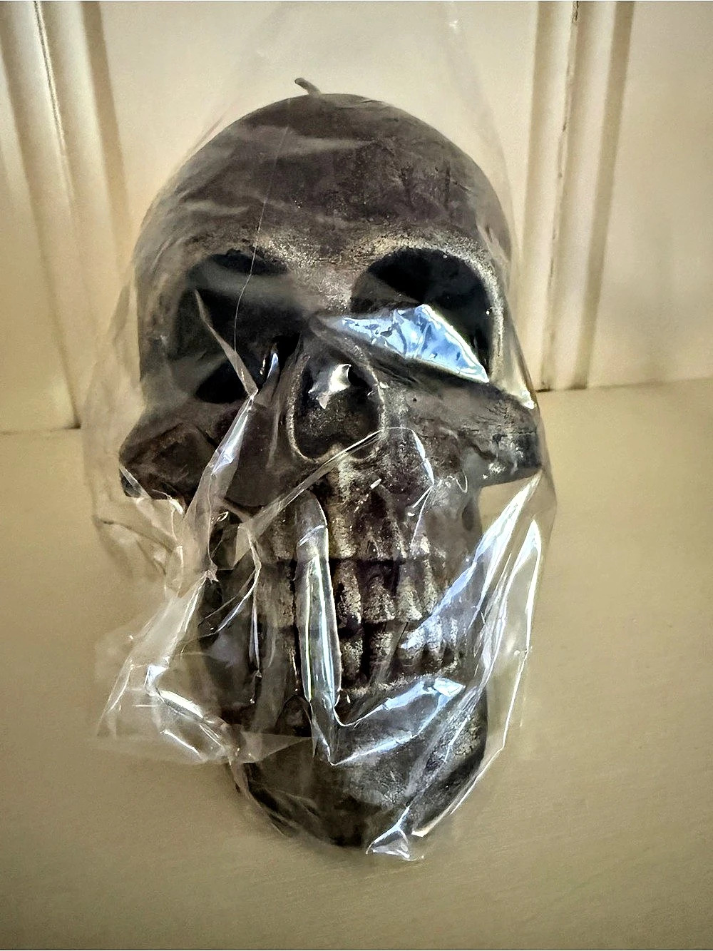 New Pottery Barn Skull Candle